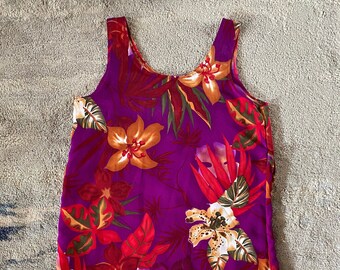 90s y2k Floral Purple Dress - Mini Dress - Cover up - Babydoll - L / XL