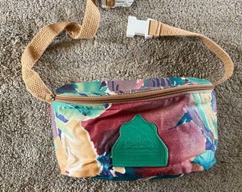 Vintage 1990s Disney Swan & Dolphin Resort Tropical Floral Fanny pack Bumbag