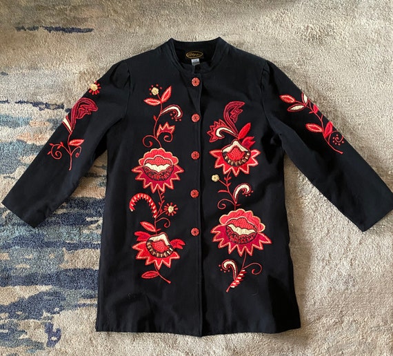 Plus size embroidered coat hotsell
