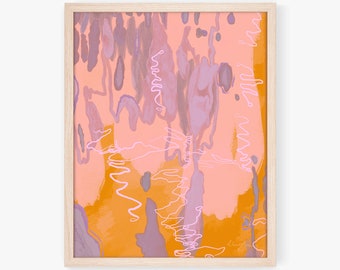 Fine Art Print of Original Abstract Painting 'Scribbly Gum Painting - Sunrise' | High Quality Canvas Art Print | Wall Art