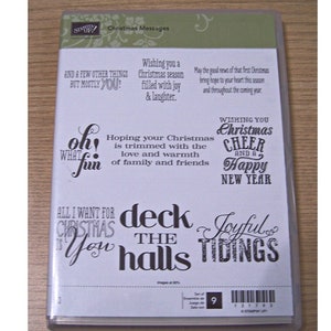 Stampin&#39; Up Christmas Messages Rubber Stamp Set - Card Making - Christmas Sayings Stamp Set - Gently Used
