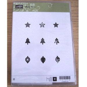 Stampin&#39; Up Merry Minis Stamp Set - Card Making - Christmas Stamp Set - Brand New - Stars - Christmas Trees - Ornaments