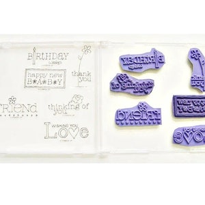 Stampin&#39; Up For a Friend Rubber Stamp Set - Gently Used - Retired - Rare - Card Making - Stampin&#39; Up - Thank You - Birthday Wishes - Friend