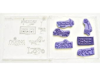 Stampin' Up For a Friend Rubber Stamp Set - Gently Used - Retired - Rare - Card Making - Stampin' Up - Thank You - Birthday Wishes - Friend