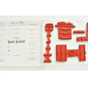 Stampin&#39; Up Please Come Rubber Stamp Set - Brand New - Retired - Card Making - Stampin&#39; Up - Invitation Stamps - Save the Date Stamps
