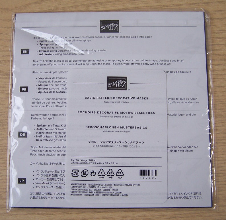 Stampin up Basic Pattern Decorative Masks Brand New Tree Stencil