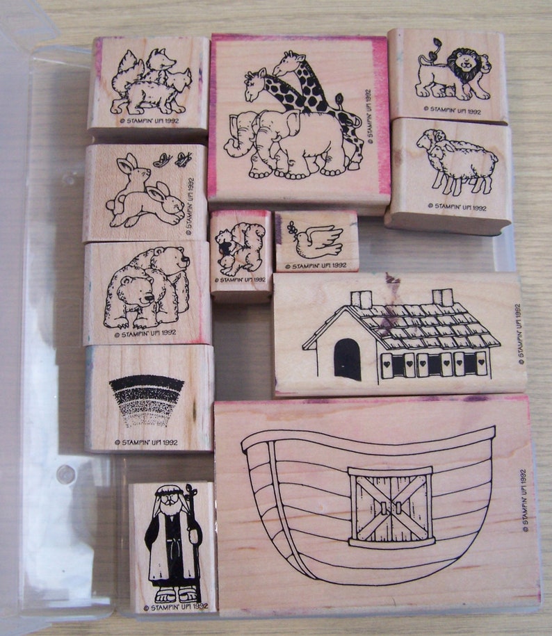 Stampin up Noah and His Ark Wood Mount Rubber Stamp Set - 1992 - Used ...