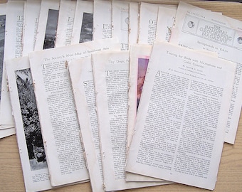 Lote de páginas de la revista National Geographic de la década de 1940: más de 1,1 kg de material efímero vintage.