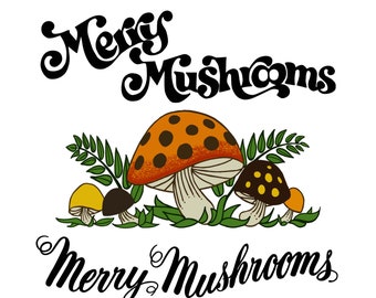 Sears Merry Mushroom + Logo Pngs, 70s Sublimation Download, Diseños retro, Diseños de camisetas vintage, Mushroom Clip Art Png,