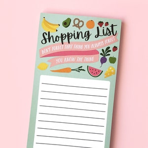 Funny Notepad, Mother's Day Gift, Coworker Gift, Grocery List, Shopping List, Lined Notepad, 50 Page Magnetic Notepad