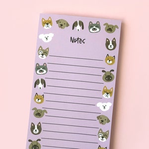 Dog Lover Notepad, Coworker Gift, Teacher Gift, Stocking Stuffer, To Do List, Lined Notepad, 50 Page Magnetic Notepad