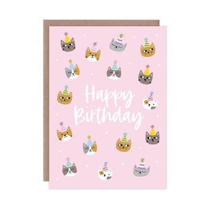Party Cat Birthday Card, Cat Lady Birthday Card, Cat Lover Birthday Card