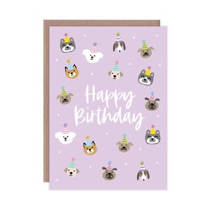 Carte d’anniversaire de chien de fête, carte d’anniversaire d’amoureux de chien, carte d’anniversaire mignonne