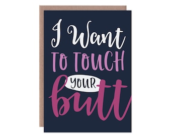 Drôle de carte d'anniversaire, drôle de carte de saint Valentin, drôle de carte d'amour, drôle de carte Butt, je veux toucher votre carte Butt