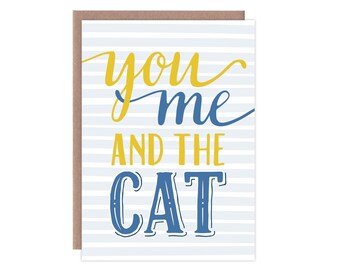 You Me And The Cat Anniversary, Love, Valentine's Day Carte de voeux