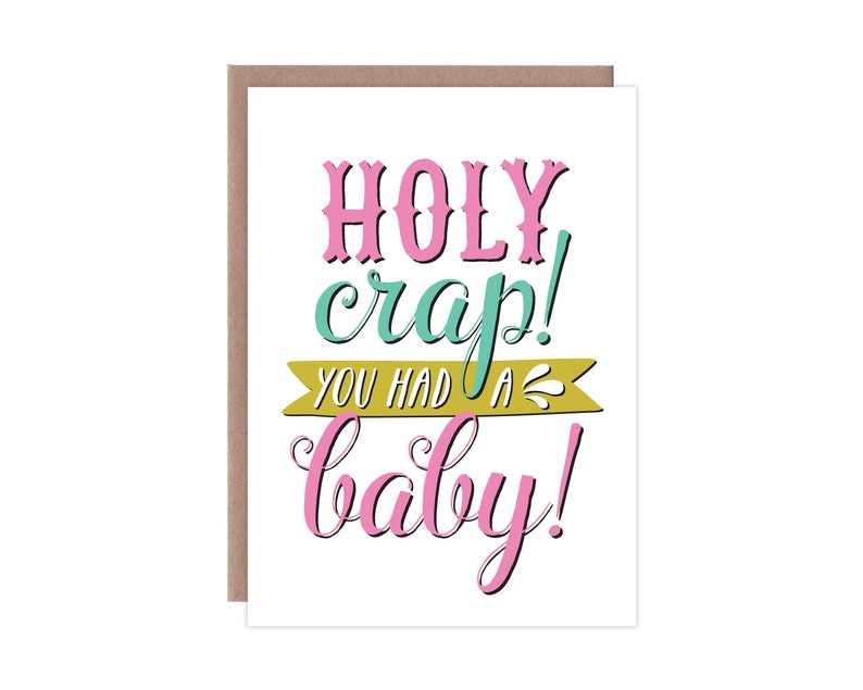 Funny Baby Card, Funny Baby Shower Card, Funny New Baby Card, Cute New