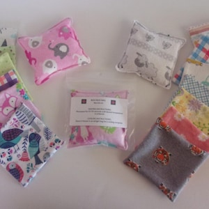 Flannel Boo Boo Rice Bag / Kids Cold/Hot Pack, 4"x4". Unscented/Reusable/Microwaveable