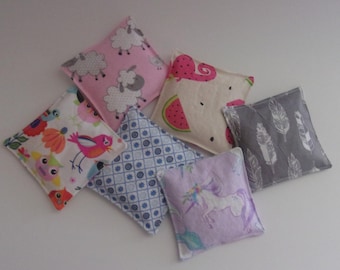 Beanbags, Washable filled w/poly pellets - cotton. 3 1/4"x3 1/4". Games, sensory, learning, fidget toy, therapy. BOGO Free