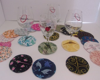Wine Coaster Wine Sleeve Brandy Champagne Gin Glass Coaster Wine Glass Slippers for Stemware - Fabric - sold in single increments