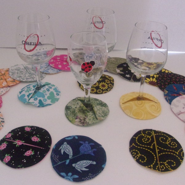 Wine Coaster Wine Sleeve Brandy Champagne Gin Glass Coaster Wine Glass Slippers for Stemware - Fabric - sold in single increments