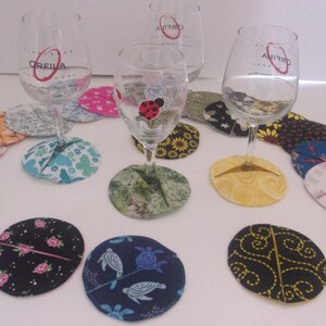 Wine Coaster Sleeve Slipper for Stemware - Fabric, 3 3/4" diameter