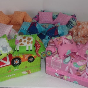 Toy fabric couch for Barbie/action figure, beanie babies, stuffed animals.. Makes a great gift! 9 1/2&quot; length x 5&quot; wide x 5&quot;high. CLOSEOUT