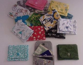 Card wallet / Credit Card wallet / Card holder - Fabric - 2 slots. Measures 4" x 3"