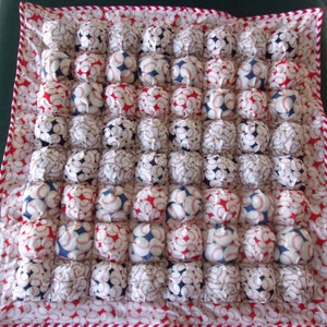Baby Puff Blanket/Bubble quilt  29&quot;x29&quot; - Baseballs. Price reduced for Closeout
