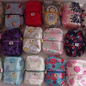 Boxy fabric zippered bag Makeup Snack Toiletry. 5 1/2" x 4" x 2" image 5