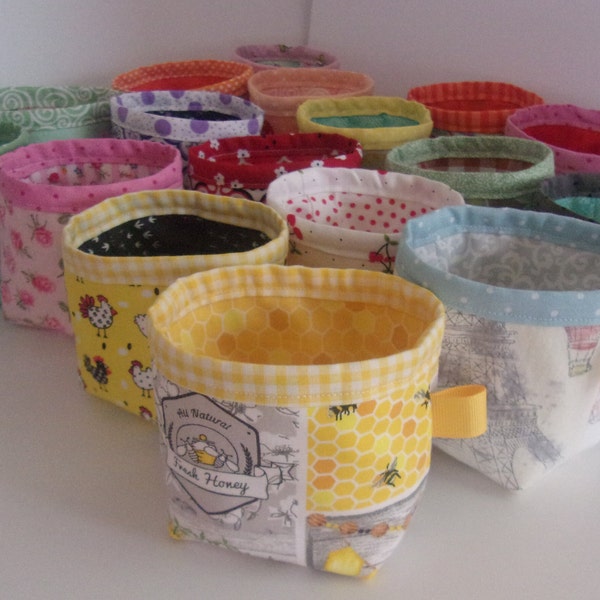 Mini Fabric baskets - 3 1/2" - many patterns to choose from