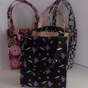 Tote Bag / Purse - fabric. Nicely padded and lined with two 17&quot; straps, inside pocket and middle snap. 9 1/2&quot; high x 9&quot; wide w/3&quot; gussets.