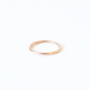 Solid 9ct Recycled Rose Gold Infinity Ear Hoop, Nose, Nostril, Tragus, Helix, Cartilage Earring • 24G, 20G, 18G, 16G • 9K Gold Infinity Ring