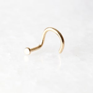 Solid 9ct Recycled Gold Nose Stud Nostril Screw • 24G 20G 18G • Tiny Flat 1mm 1.5mm 2mm 2.5mm 3mm • Handmade Stud • 9K Yellow Gold
