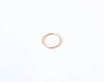 Solid 18ct Recycled Rose Gold Infinity Ear Hoop, Nose, Nostril, Tragus, Helix, Cartilage Earring • 24G, 20G, 18G, 16G • 18K Infinity Ring