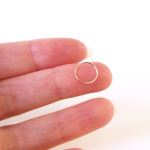 14K Rose Gold Filled Ear Hoop, Nose Ring Nostril, Tragus, Helix, Cartilage Earring • 24G, 22G, 20G, 18G • Handmade Infinity