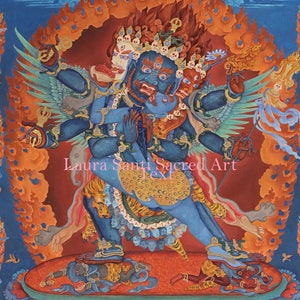 Magician Vajrakilaya Heruka SMALL SIZES thangka Buddhist deity in Yab-Yum Purbha exorcism bird headed dakinis samantabhadra image 1