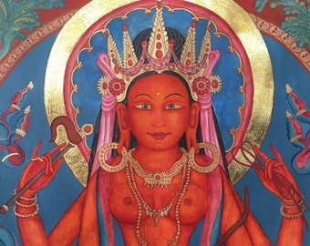 Lalita TripuraSundari Goddess D, LARGER SIZES Hindu deity, Mahavidyas, mantra, Shiva Siva, meditation, Sri Yantra mandala Tsagli Para Para