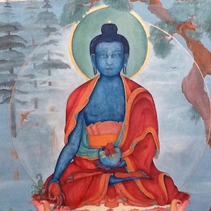 Lapis Blue Medizin Buddha GROSSE GRÖSSEN Sutra Bhaiṣajyaguru, Heilung, Suryaprabha, Śākyamuni, Amitabha Alternativmedizin, Kräuterheilkunde, Bild 1