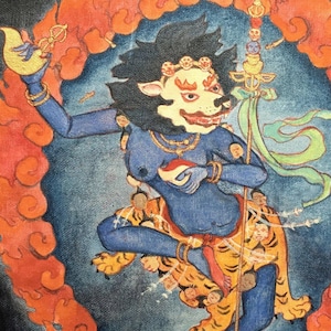 The Estatic Dakini, Lion-Headed SimhaMukha tsakli initiation card image 1