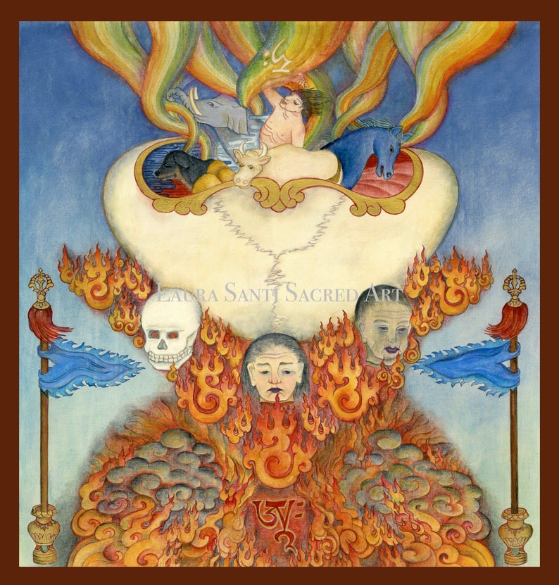 Inner Offering, 5 sense offering, Buddhist Deity offering, Tantric offering, Buddhism, Skullcup, Dharma, incense, meditation, Chod vajrayana image 1