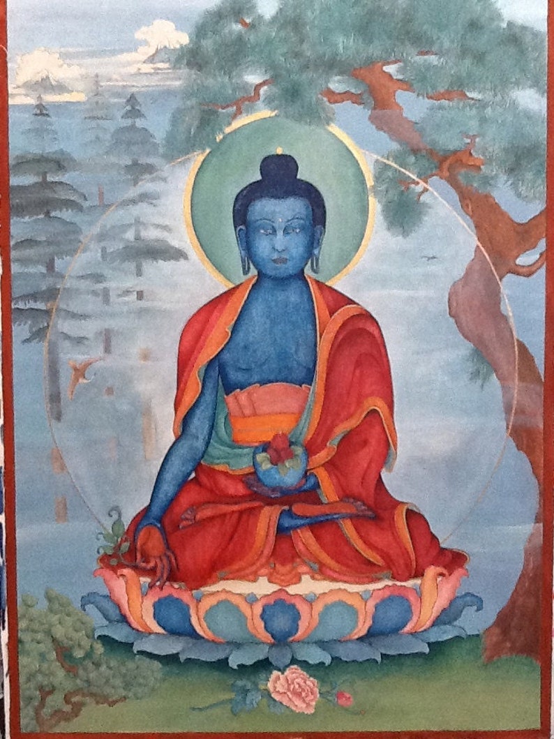 Lapis Blue Medizin Buddha GROSSE GRÖSSEN Sutra Bhaiṣajyaguru, Heilung, Suryaprabha, Śākyamuni, Amitabha Alternativmedizin, Kräuterheilkunde, Bild 1