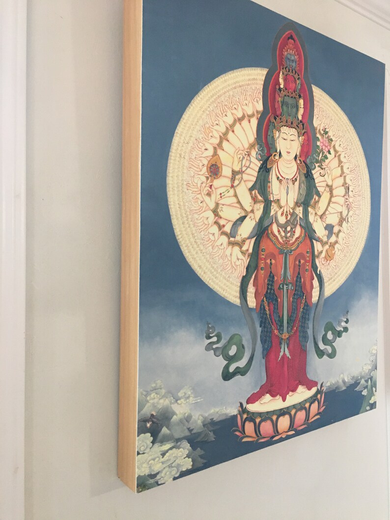 1,000 armed Bodhisattva Guanyin QuanYin Avalokiteshvara LARGE SIZES God of Compassion TIbetan Buddhist Thangka thanka tanka deity Mantra image 8