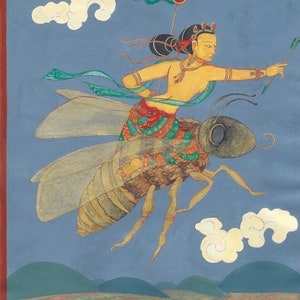 Chammo LamLha goddess of the road worldly protector deity of travel Tibetan deity Bon religion