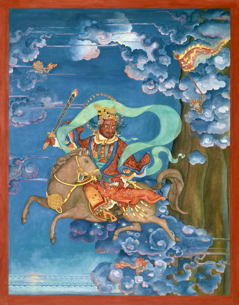 Jambhala Kubera LARGER SIZES Hindu Tibetan Buddhist deity, magic Square, god of Increase, wealth, the arts and the environment, Vaisravana image 2