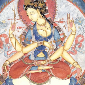 Prajnaparamita, SMALLER SIZES Mother Goddess of Past, Present, Future, Dharma, Meditation art, buddhism, incense, spiritual art, Himalayan image 5