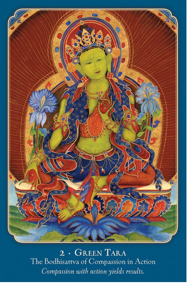 Buddha Wisdom Shakti Power Divination 50 card deck Tibetan & Hindu Deity art Oracle cards: its like Asian Tarot Spirituality transformation image 3