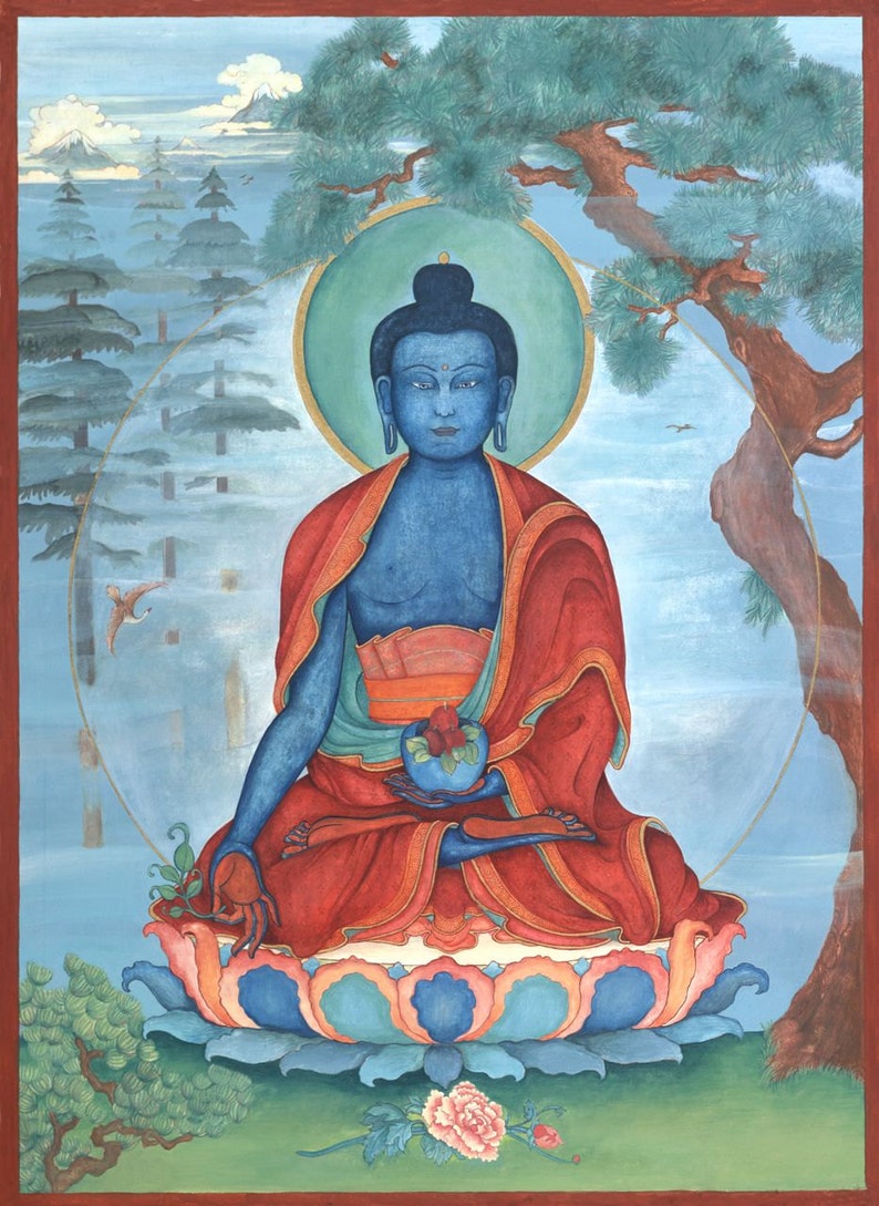 Lapis Blue Medizin Buddha GROSSE GRÖSSEN Sutra Bhaiṣajyaguru, Heilung, Suryaprabha, Śākyamuni, Amitabha Alternativmedizin, Kräuterheilkunde, Bild 3