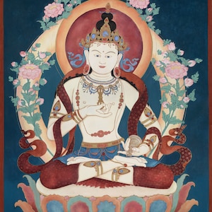 Vajrasattva LARGE SIZES Buddha vow giclee print Buddhist Meditation Thangka Thanka Thankga tanka dharma holiday gift incense mantra mala