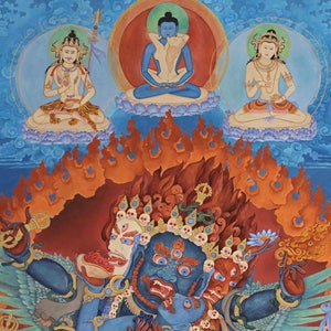 Magician Vajrakilaya Heruka SMALL SIZES thangka Buddhist deity in Yab-Yum Purbha exorcism bird headed dakinis samantabhadra image 4