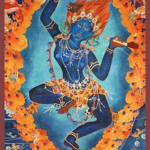 Deusa Chod Troma Nagmo Kali, COLHEITAS DE TAMANHO MENOR de agradecimento completo Deusa Mahavidya, divindade budista tibetana, mantra Thangka Rainha do espaço